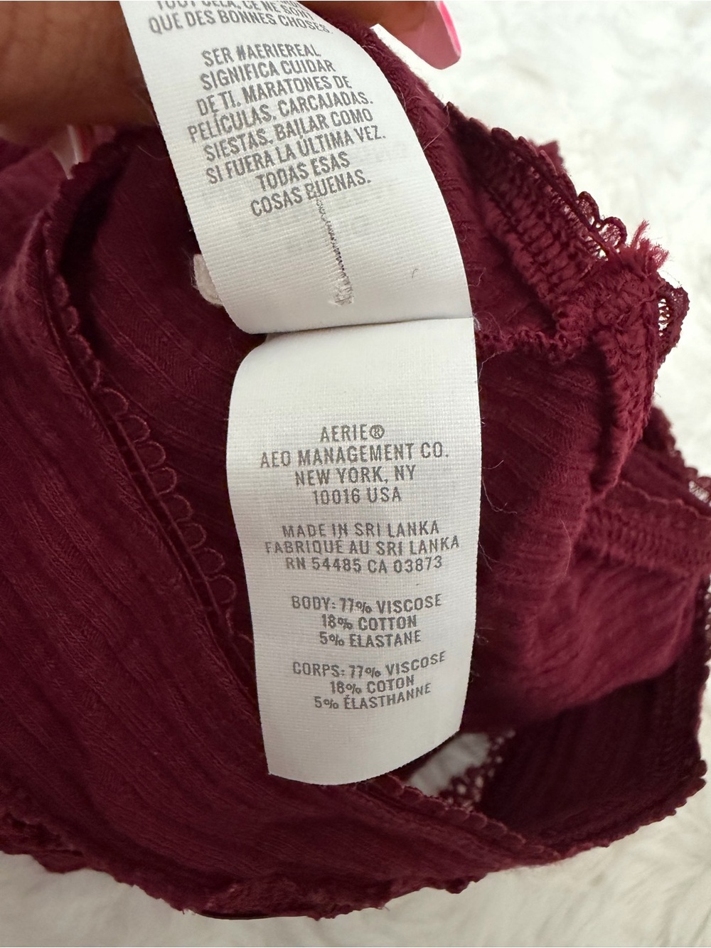 Cotton Rib Lace Cropped Tank - Picture 5 of 6